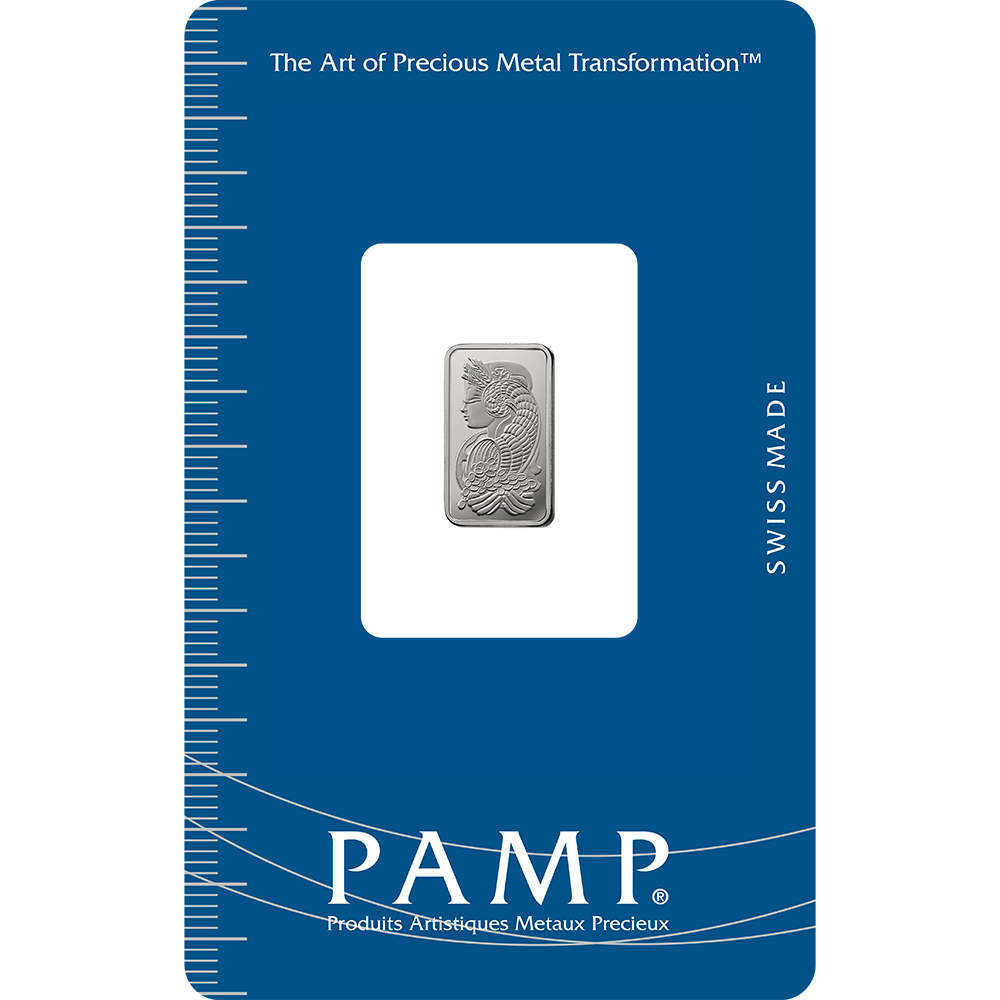 PAMP Lady Fortuna Platinum Minted Bar 1g in Assay