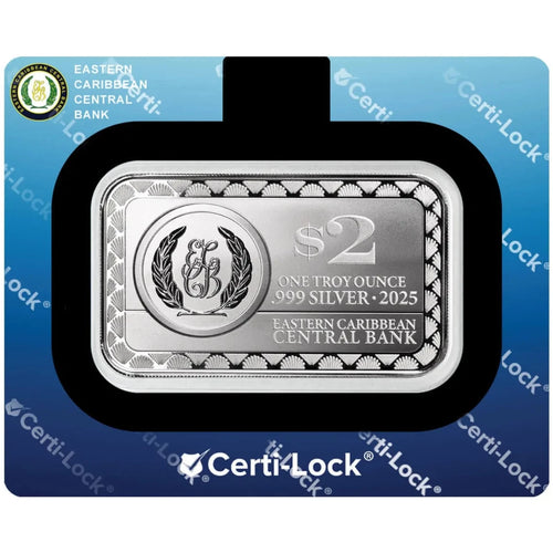 Anguilla Savannah Bay 2025 1 oz Colorized Silver Coin Bar in Assay