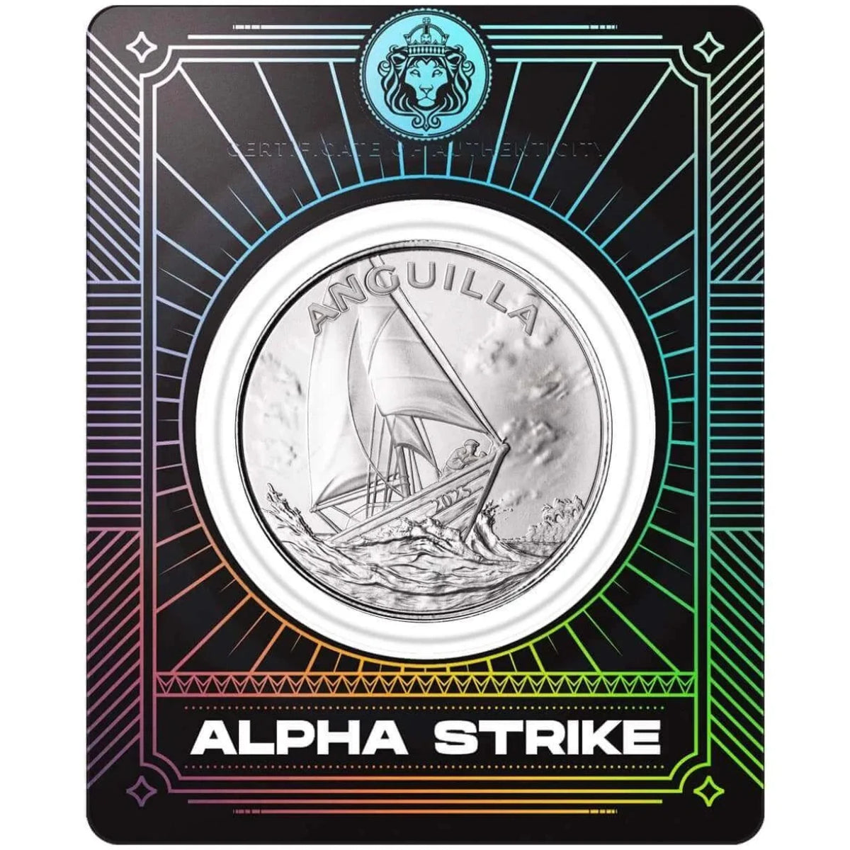 Alpha Strike 2025 Anguilla Regatta 1 oz Fine Silver Coin in Assay