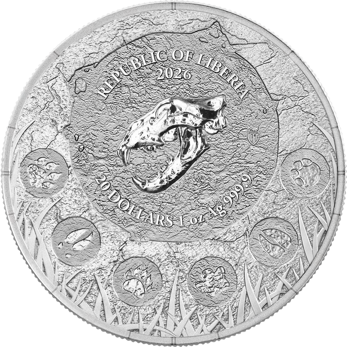 Republic of Liberia Megafauna Cave Lion 2026 1 oz Silver BU