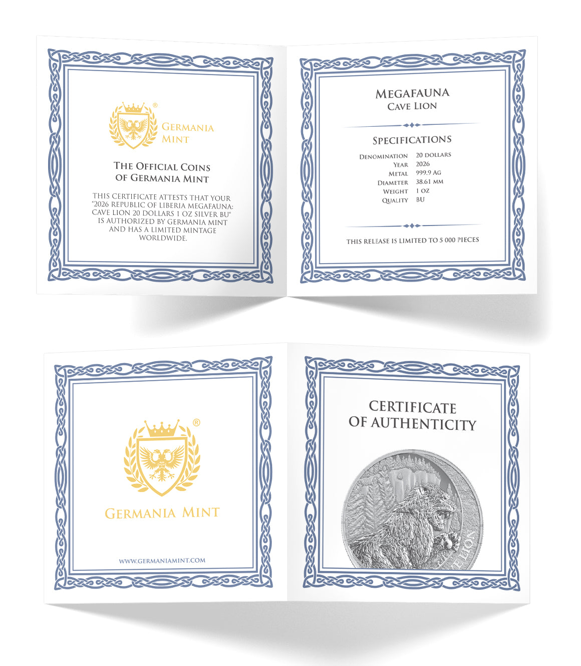 Republic of Liberia Megafauna Cave Lion 2026 1 oz Silver BU