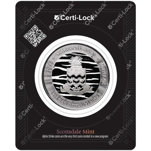 Alpha Strike 2026 Cayman Islands Loggerhead Turtle 1 oz Fine Silver Coin in Assay