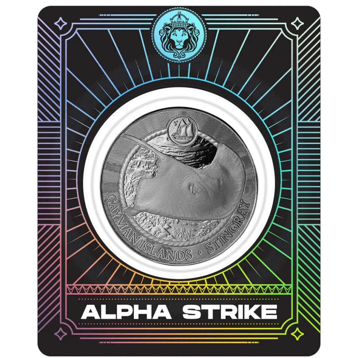 Alpha Strike 2026 Cayman Islands Stingray 1 oz Fine Silver Coin in Assay