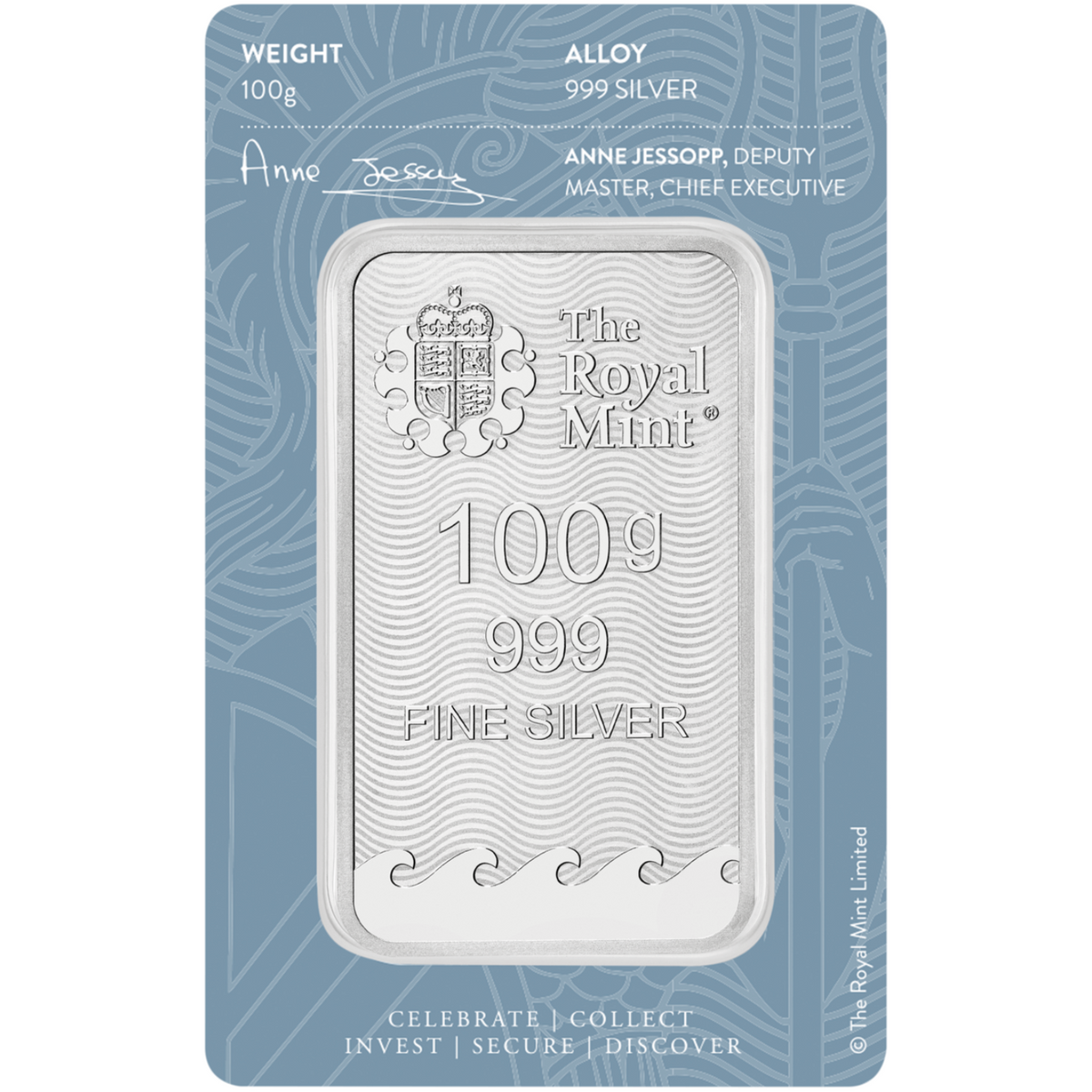 Britannia 100g Silver Minted Bar in Assay