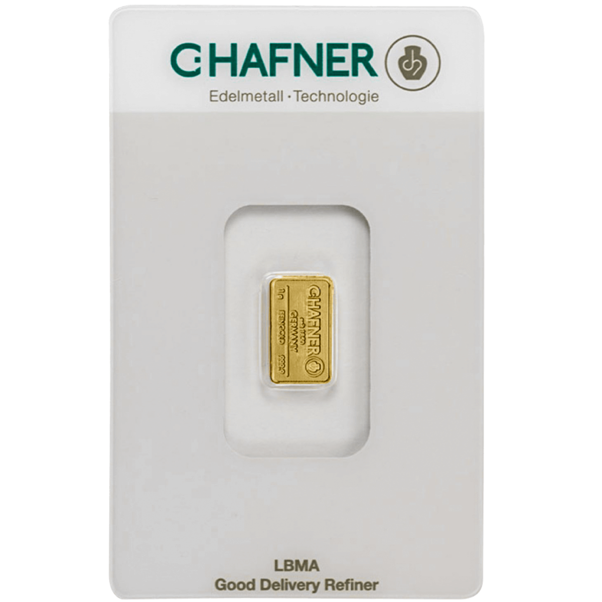 C-Hafner 1g Gold Minted Bar in Assay