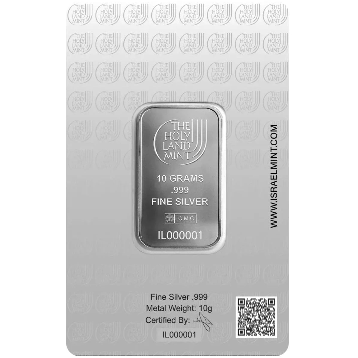 The Holy Land Mint Dove of Peace 10g Silver Bar in Assay