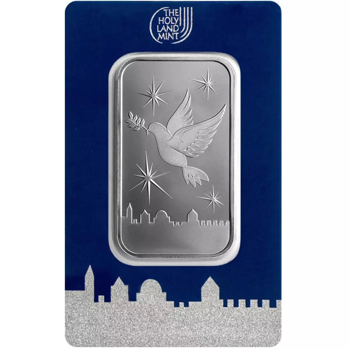 The Holy Land Mint Dove of Peace 50g Silver Bar in Assay
