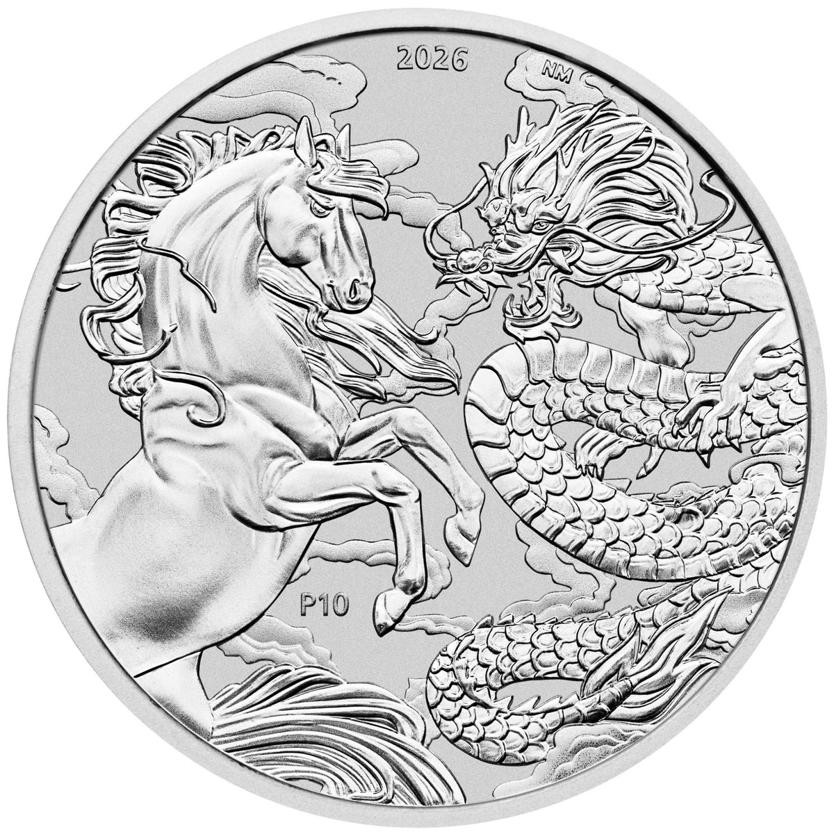 Australia Chinese Myths and Legends Dragon and Horse 2026 1 oz Silver BU