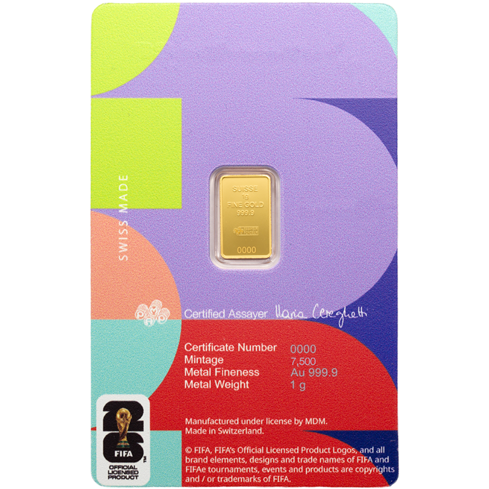 PAMP FIFA World Cup 26™ Gold Bar 1g in Assay
