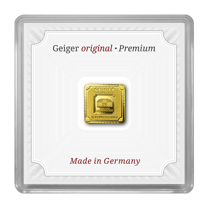 Geiger Square Original Gold Bar 1g in Capsule