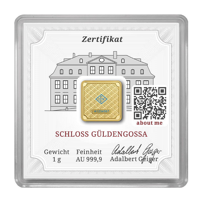 Geiger Square Original Gold Bar 1g in Capsule