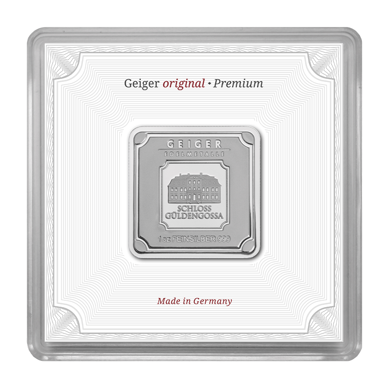 Geiger Square Silver Bar 1 oz in Capsule