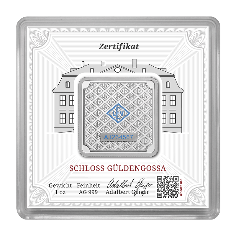 Geiger Square Silver Bar 1 oz in Capsule