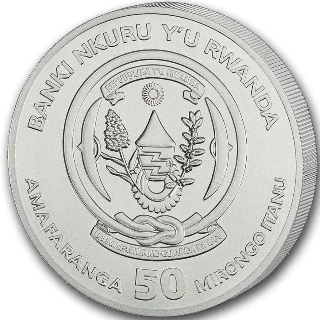 Rwanda African Ounce Spotted Hyena 2026 1 oz Silver BU