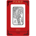 PAMP Lunar Tiger 2022 1 oz Silver Minted Bar in Assay