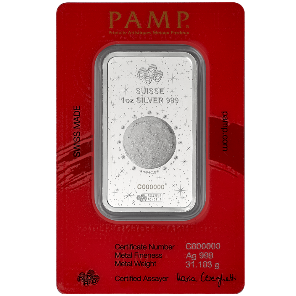 PAMP Lunar Legends 2026 Year of the Horse 1 oz Silver Bar in Assay