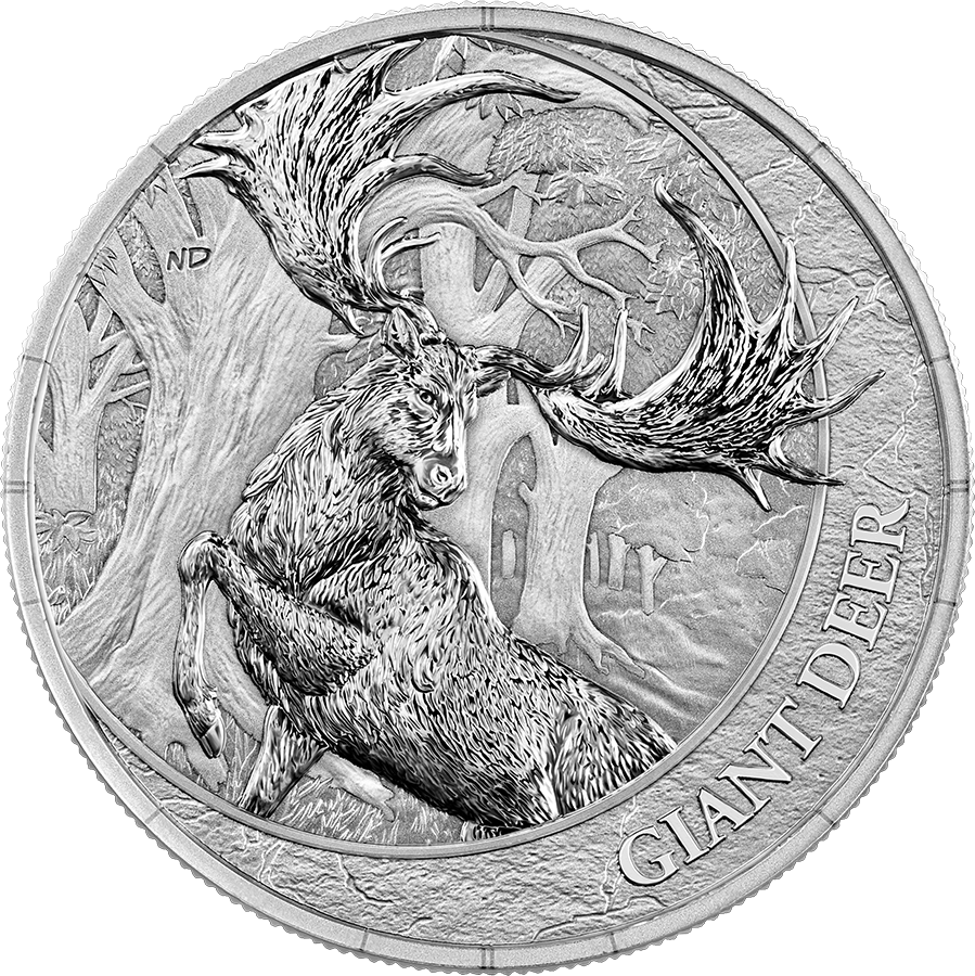 Republic of Liberia Megafauna Giant Deer 2026 1 oz Silver BU