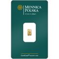 Mennica Polska 1g Gold Minted Bar in Assay