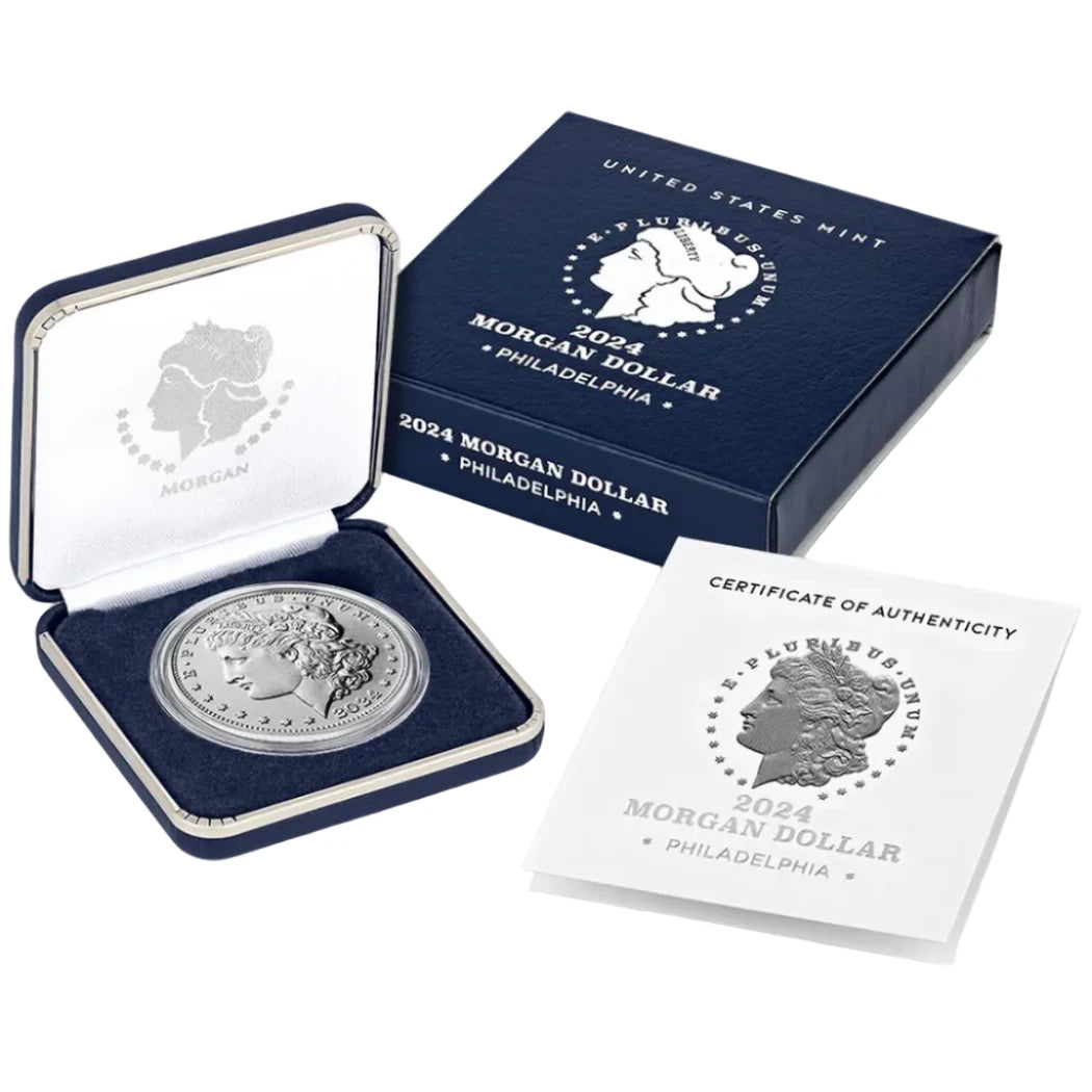 USA Morgan Silver Dollar 2024 BU With Box and COA