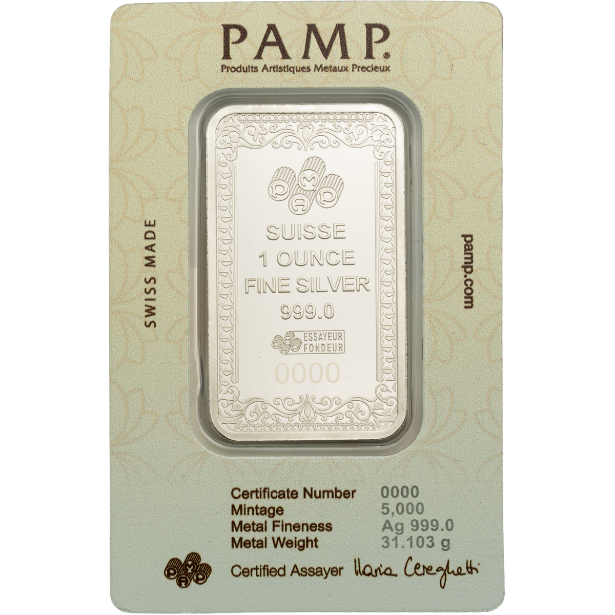 PAMP Moses and Batya 2026 1 oz Silver Minted Bar in Assay