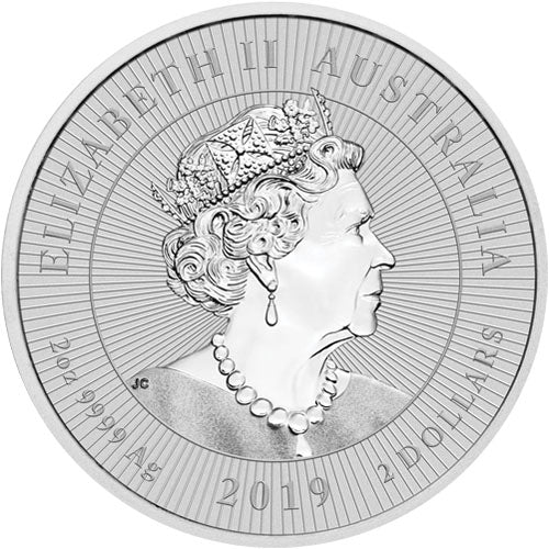 Australia Mother and Baby Crocodile 2019 2 oz Silver BU