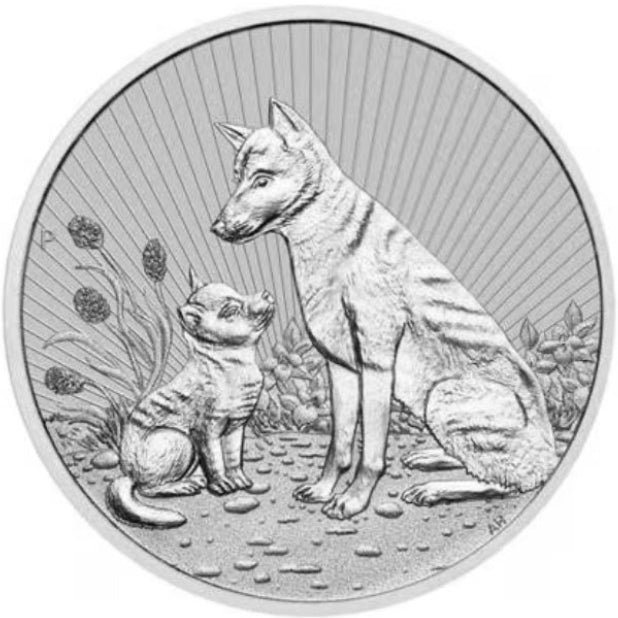 Australia Mother and Baby Dingo 2022 2 oz Silver BU