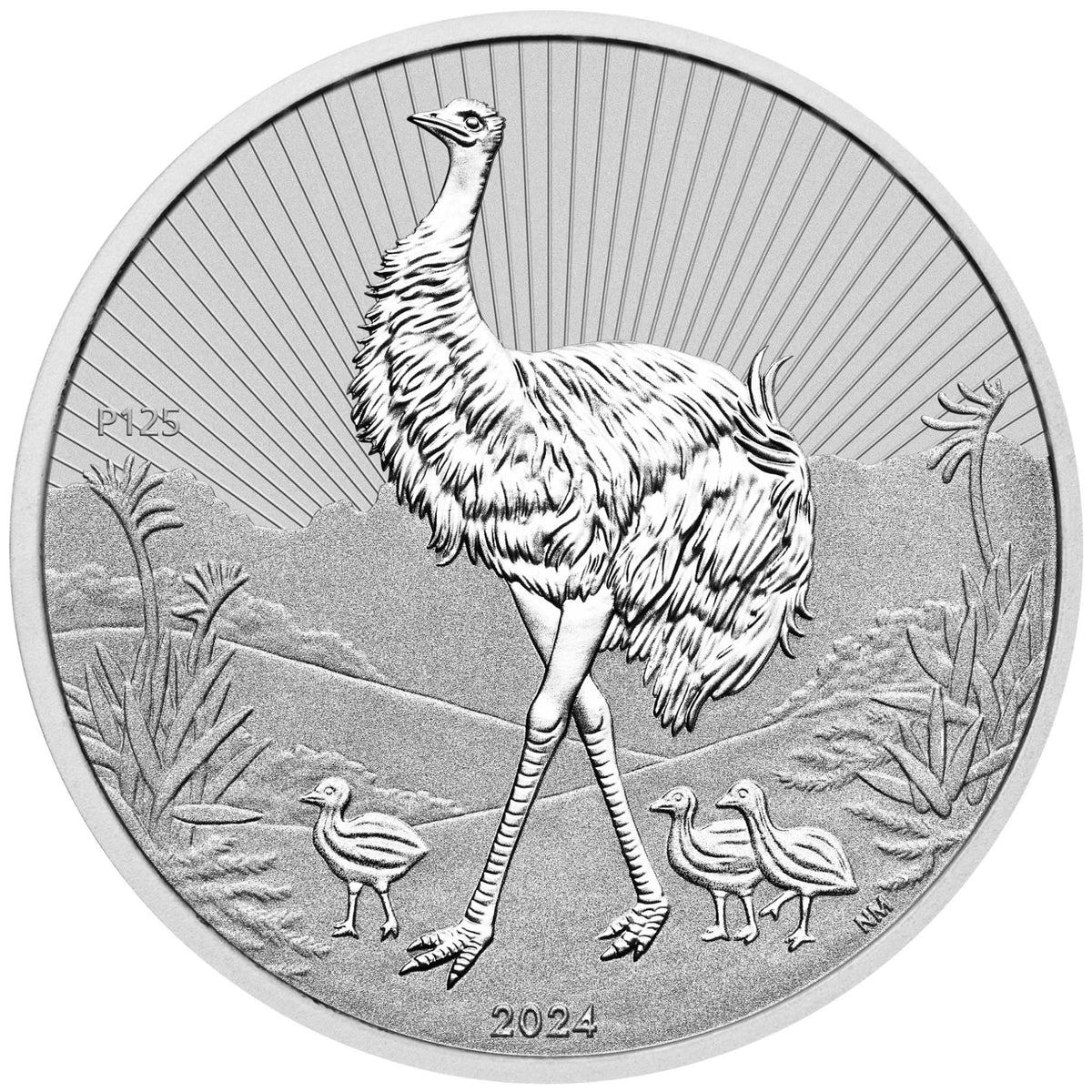 Australia Mother and Baby Emu 2024 2 oz Silver BU
