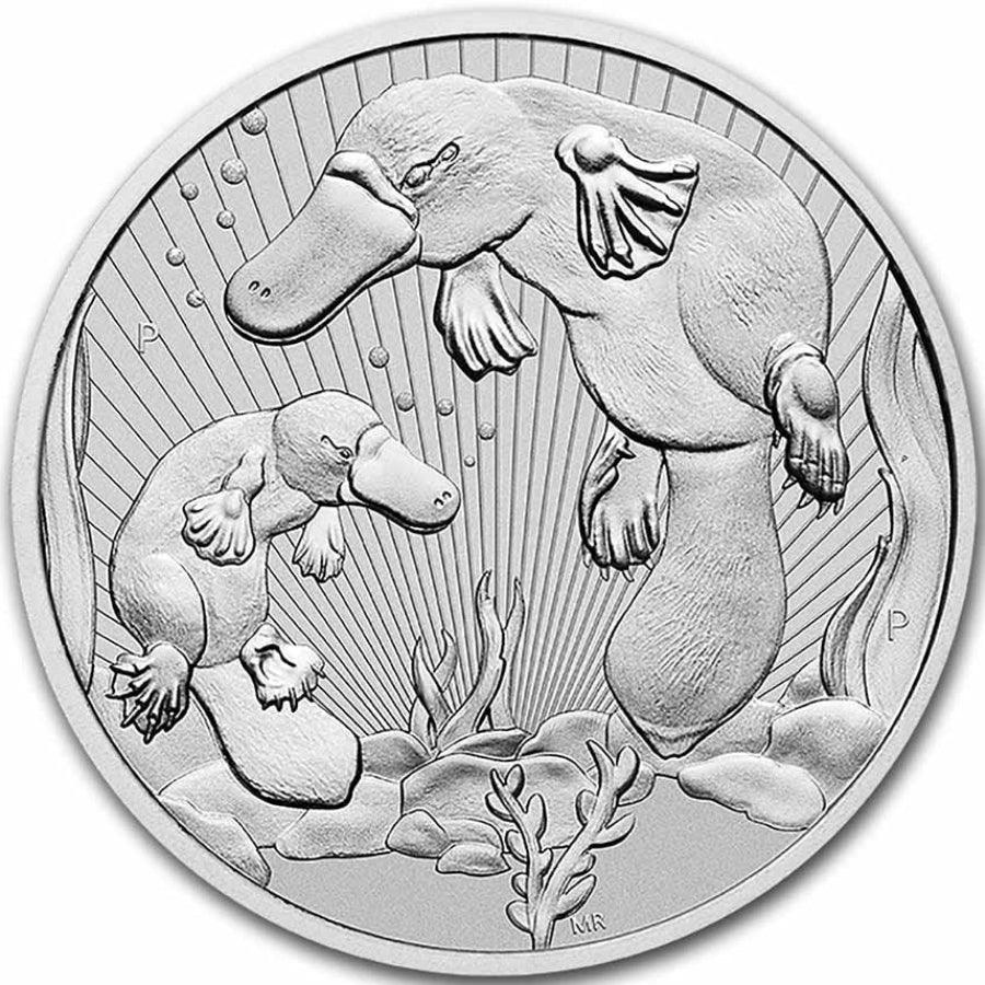 Australia Mother and Baby Platypus 2021 2 oz Silver BU