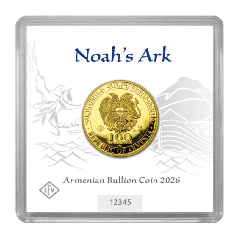 Armenia 2026 Noah's Ark Gold Coin 1g in Capsule