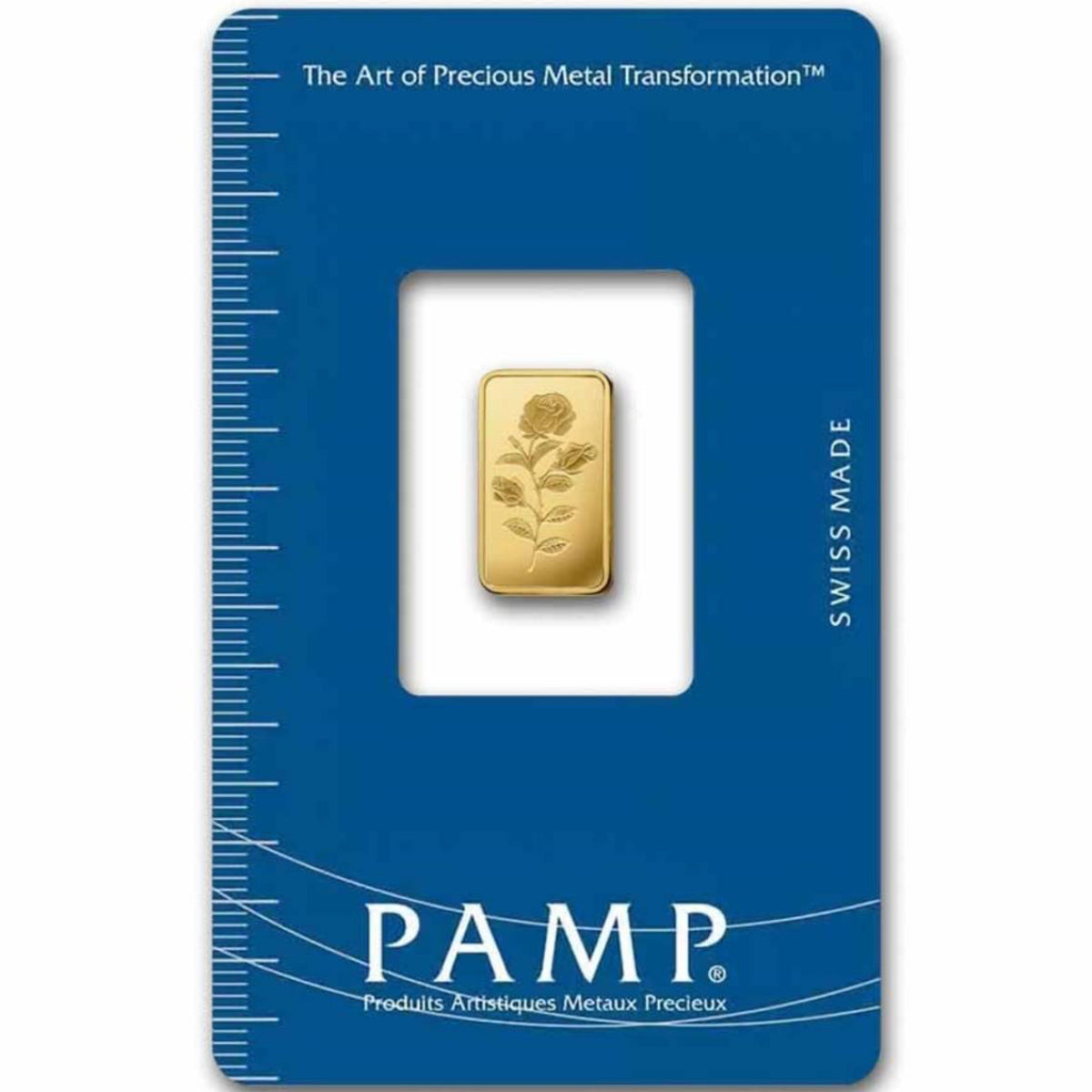 PAMP Rosa Gold Minted Bar 1g in Assay
