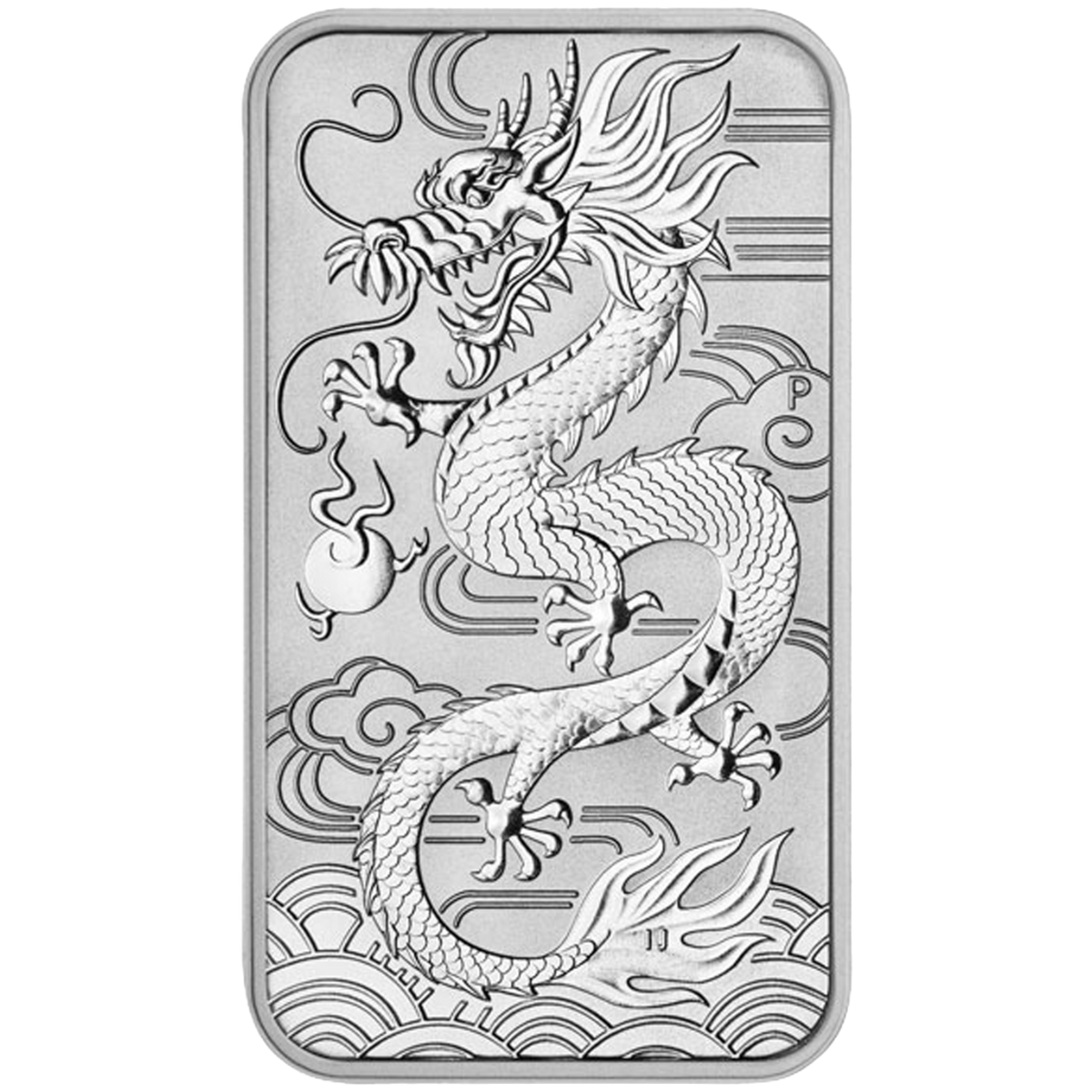 Australia Rectangular Dragon 2018 1 oz Silver Coin BU