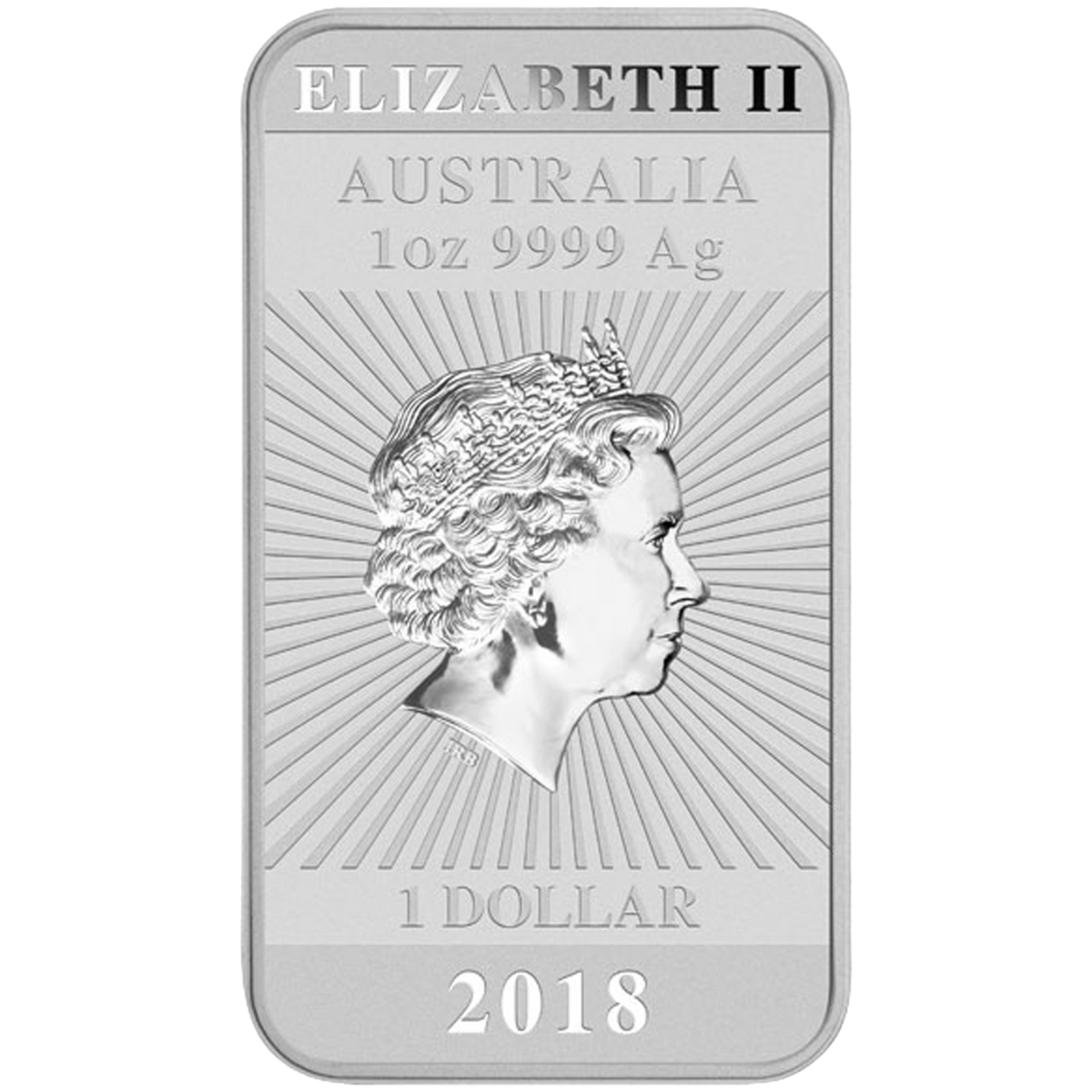 Australia Rectangular Dragon 2018 1 oz Silver Coin BU