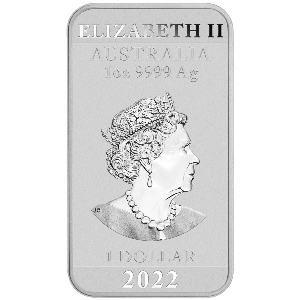 Australia Rectangular Dragon 2022 1 oz Silver Coin BU