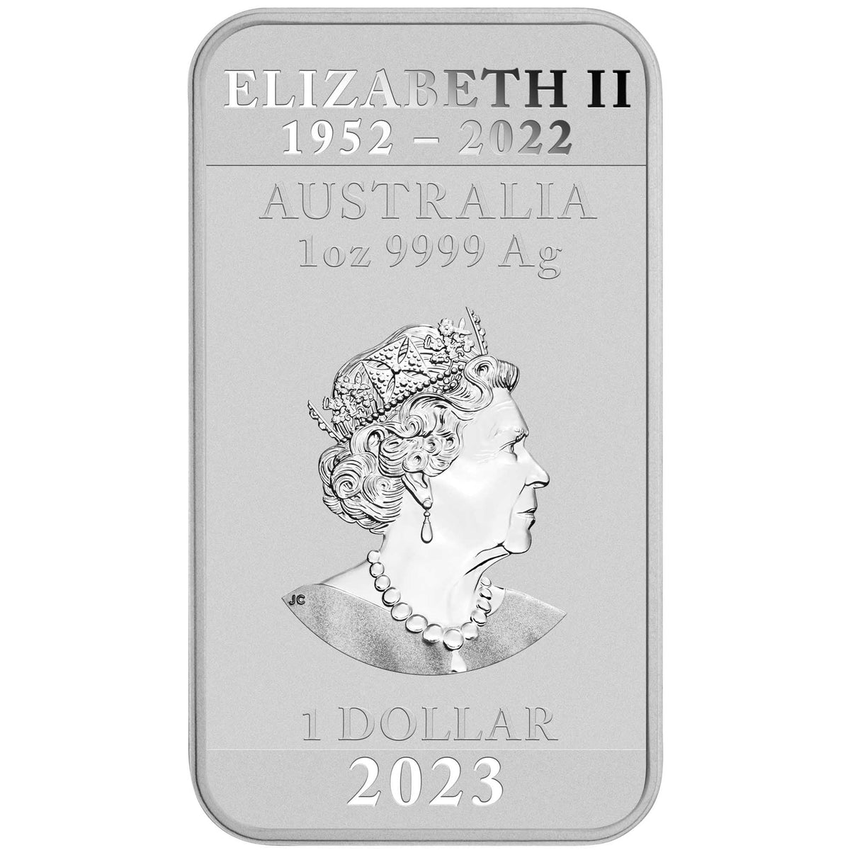Australia Rectangular Dragon 2023 1 oz Silver Coin BU