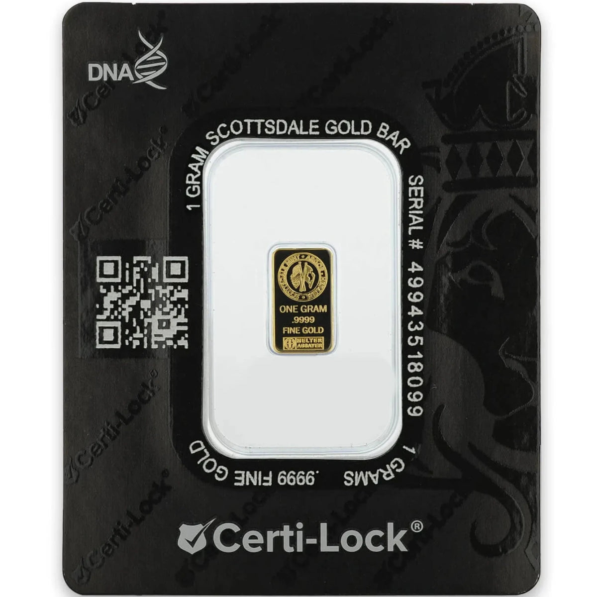 Scottsdale Mint Gold Bar 1g in Assay