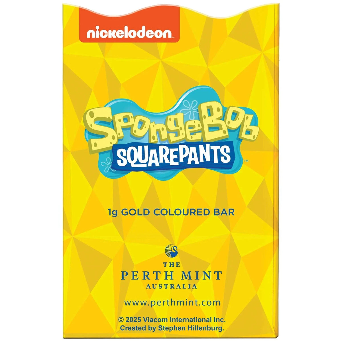 SpongeBob SquarePants 1g Gold Coloured Minted Bar in Assay