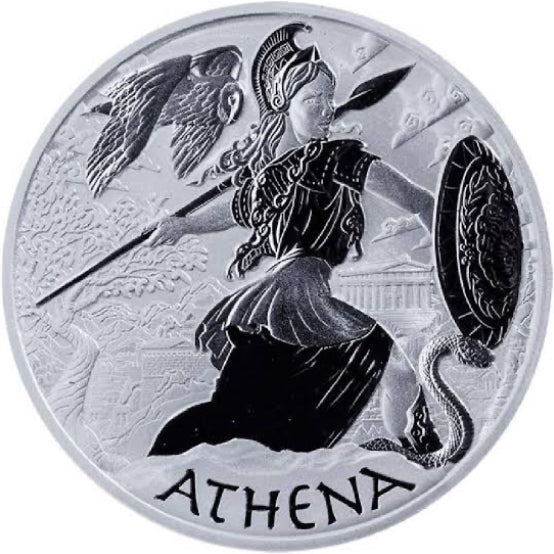 Tuvalu Gods of Olympus Athena 2022 1 oz Silver BU